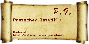 Pratscher István névjegykártya