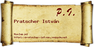 Pratscher István névjegykártya